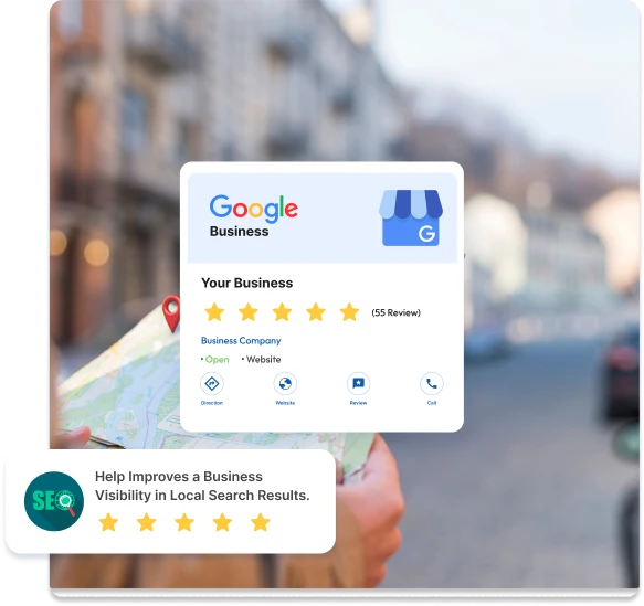 Google Business Profile and Map results illustration